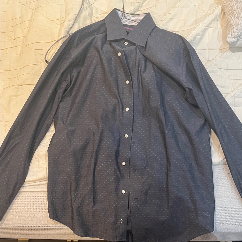 Lorenzo Uomo Dark Blue Casual Button Down Shirt